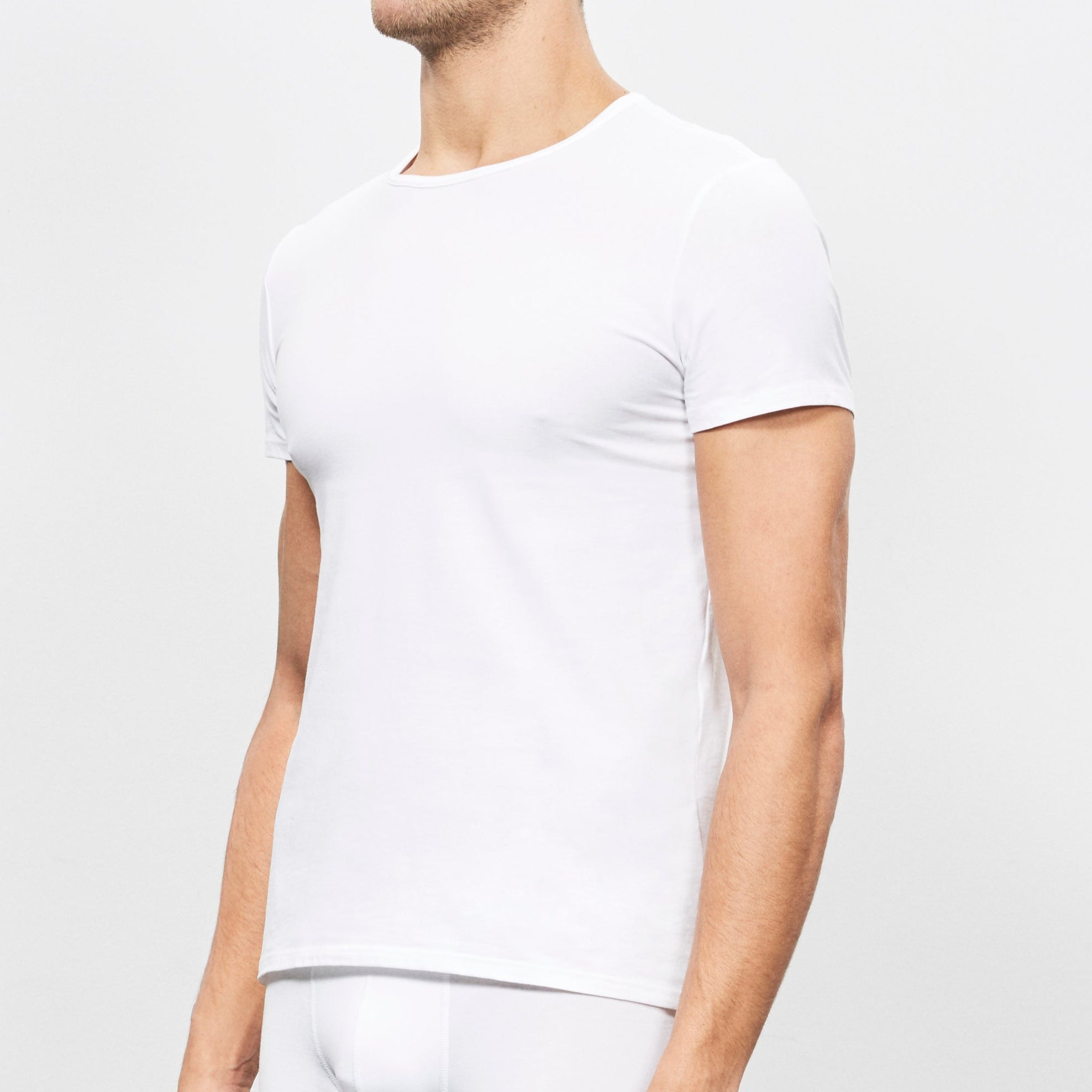 Men's - Cotton & Beeswax / crew-neck shirt-White (T2244M)