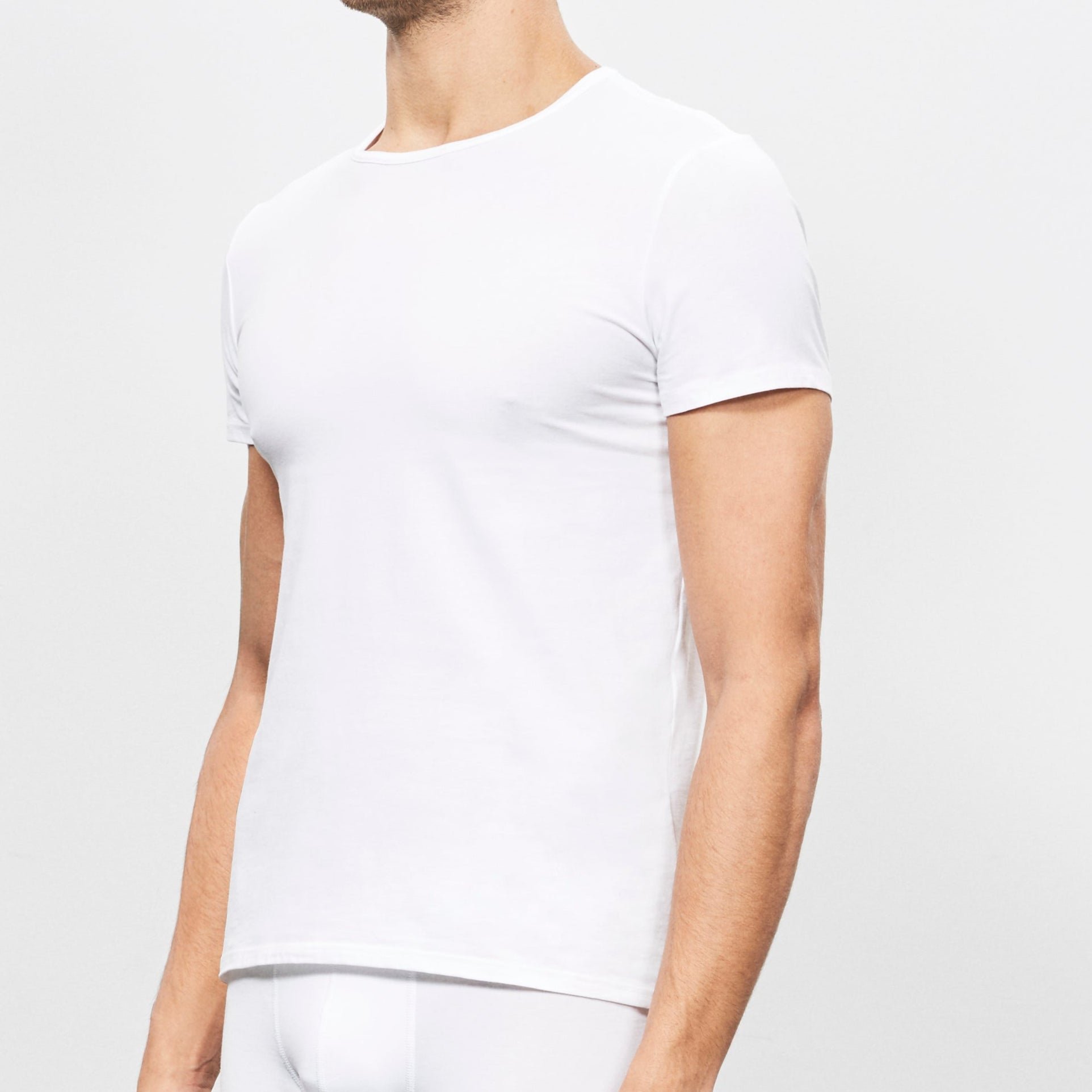 Men's - Cotton & Beeswax / crew-neck shirt-White (T2244M)