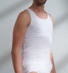 Men's - Cotton & Beeswax / Sleeveless shirt-White (T2245M)