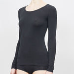 Ladies - Cotton & Beeswax / long sleeve top-Black (T6866W)